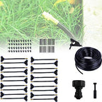 Adjustable Mist Sprinkler 360° Rotating Copper Water Sprayers With Set Connector For Garden Plant Automatic Watering Misting (Color : Black, Size : 20m) by Unknown