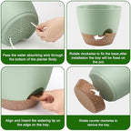 QRRICA 7/7.5/8/9/10 Inch Self Watering Pots for Indoor/Outdoor Plants - Image 2