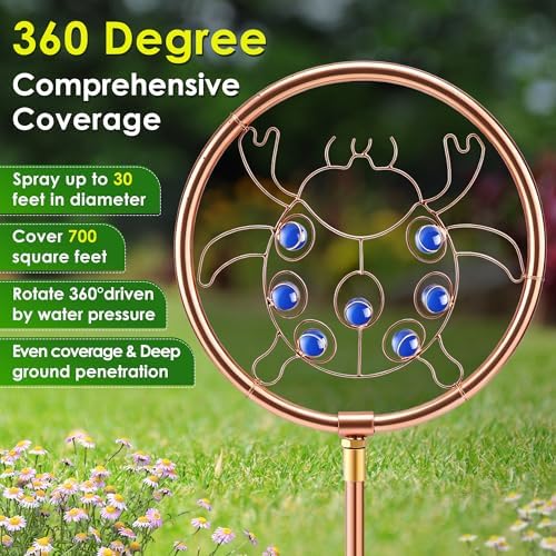 34" Ornamental Sprinkler, 360° Rotating, Ladybug - Image 3
