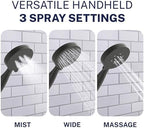 HammerHead Metal Dual Shower Head Combo With 3-Spray Handheld and Rainfall - Image 4