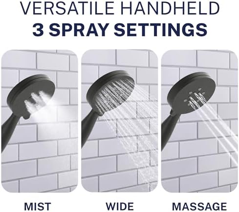 HammerHead Metal Dual Shower Head Combo With 3-Spray Handheld and Rainfall - Image 4