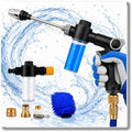 2026 Upgraded High Pressure Jet Nozzle Power Washer for Garden Hose, Water Jet Sprayer Wand with Foam Bottle, 3 Connectors and Chenille Wash Mitt for Car Washing, Patio, Lawn, Garden by Unknown