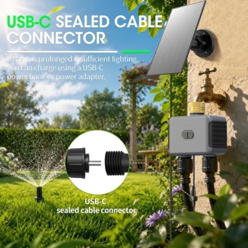 WiFi Solar Irrigation Controller Dual Outlet Timer Waterproof - Image 4