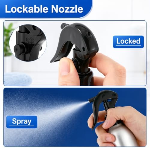 12 Pack 250ml Aluminum Spray Bottles Empty Reusable Refillable Mister Metal Silver Water Sprayer Tool for Hair Hairdressing Tattooing Greening BBQ Spritzer Bottle for Smoker - Image 4