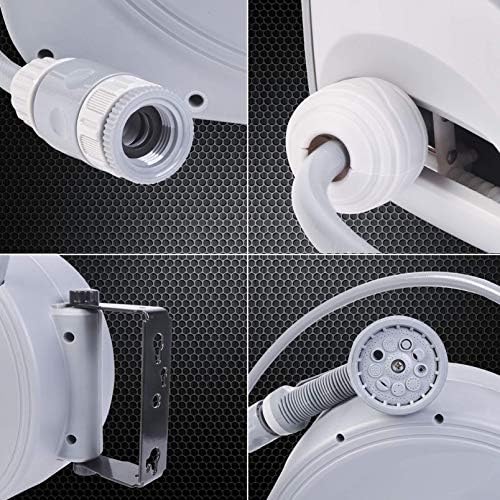 Retractable Garden Water Hose Reel Storage Gun Rewind Wall Mount 32Feet/65Feet/100Feet (65 Feet) - Image 4