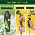Garden Hose - Water Hose 25 FT with Swivel Handle & 8 Function Nozzle, Flexible, Heavy Duty, No Kink, Lightweight Metal Hose for Outdoor, Yard, 304 Stainless Stee - Image 5
