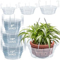 8-10-12" 12-Pack Clear Hanging Plant Basket Drip Pans Water Catcher Tray by VIOBEPASS