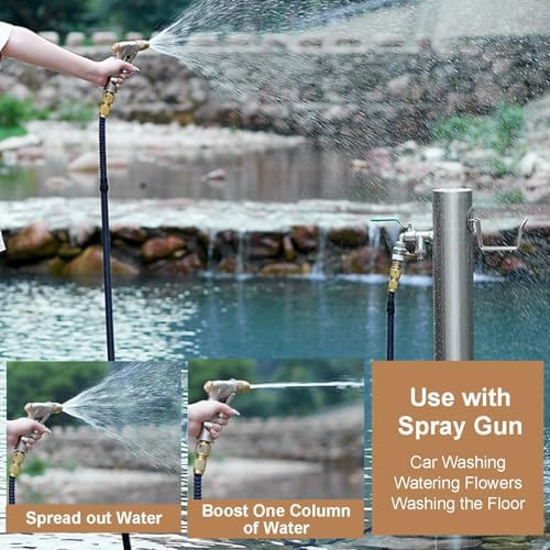 Outdoor Stainless Steel Standing Water Column, Freestanding Garden Hose Holder with Faucet for Garden Irrigation and Washing(50x21cm/20x8in) - Image 7