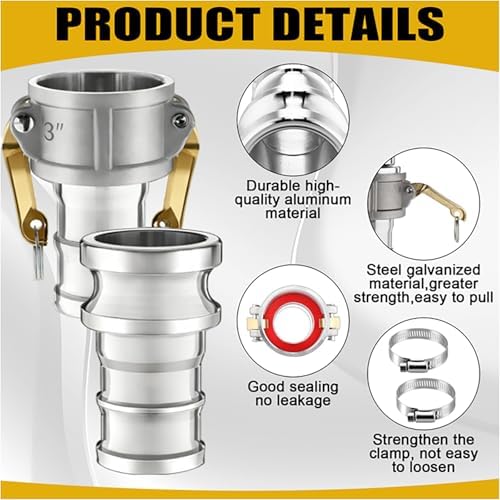 2 Set 3 Inch Camlock Fittings Type C&E - Image 3