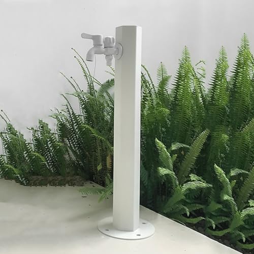 304 Stainless Steel Cylindrical Vertical Garden Water Column with Hose Stand ,Outdoor Anti-Freeze Faucet Column Watering Fountain Irrigation Post,Yard Water Dispenser Hydrant Floor Mount Water Tap by Unknown