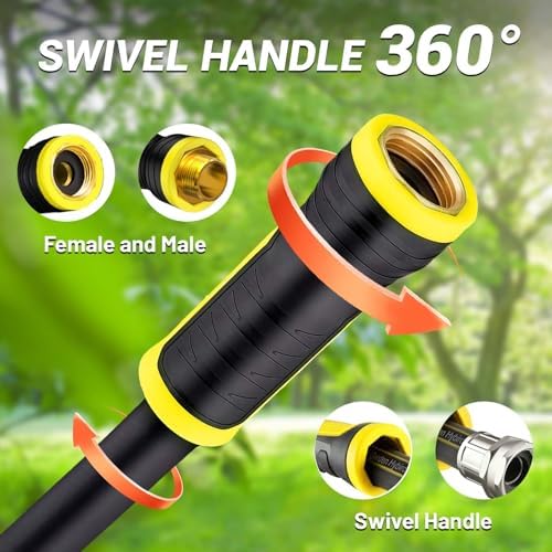 100 FT Garden Hose 5/8", Heavy Duty Rubber, Brass Fittings - Image 2