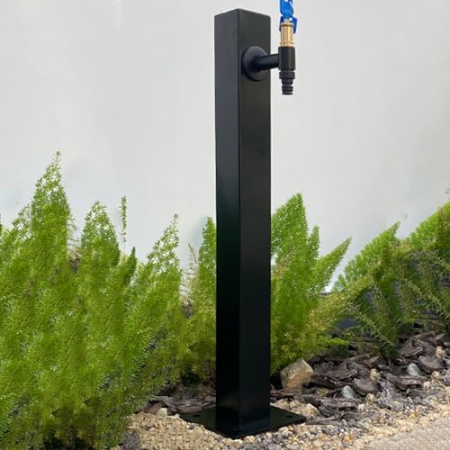 304 Stainless Steel Cylindrical Vertical Garden Water Column,Freestanding Hose Stand with Lock Faucet,Outdoor Antifreeze Faucet Water Dispenser Hydrant Water Feature Fountain by Unknown