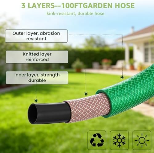 100 ft Retractable Garden Hose Reel 1/2" for Wall Mount Yard - Image 6