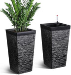 Tall Outdoor Planters Set of 2, 22.5'' Planters for Outdoor Plants by STMHOM
