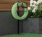 Kingson Portable Garden Hose Holder with Storage Basket - Heavy-Duty Black Steel Construction, Holds 150FT Hose, Freestanding & Detachable Design with Tools for Easy Assembly - Image 6