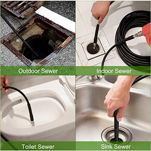 Sewer Jetter Kit 100FT for Pressure Washer, 5800PSI Drain Cleaner Hose - Image 3