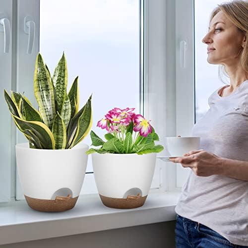 QRRICA 12/10/9 Inch Self Watering Pots for Indoor/Outdoor Plants - Image 6