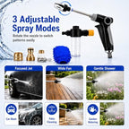 2026 Upgraded High Pressure Jet Nozzle Power Washer for Garden Hose, Water Jet Sprayer Wand with Foam Bottle, 3 Connectors and Chenille Wash Mitt for Car Washing, Patio, Lawn, Garden - Image 5