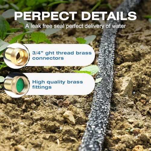 100 FT 1/2" Round Soaker Hose for Gardens and Flower Beds Irrigation - Image 2