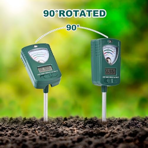 7-in-1 Soil Tester for Soil Moisture pH Fertility Light Intensity, Soil Temp, Air Temp & Humidity, with Pointer and LCD Display.for Garden, Farm, Lawn, Indoor/Outdoor Plant Monitoring. - Image 5