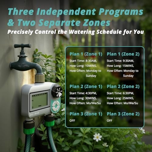 QUOBAS Sprinkler Timer, Weekly Programmable Water Timer for Garden Hose - Image 4