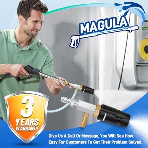 Magula Adjustable Long Range Pressure Washer Nozzle Kit, 4–4.5 GPM Downstream Injector, 40FT Spray, 1/4” Quick Connect, 15 Feet Hose, Pressure Washer Spray Nozzle | W/ 2000 to 4500 PSI - Image 7