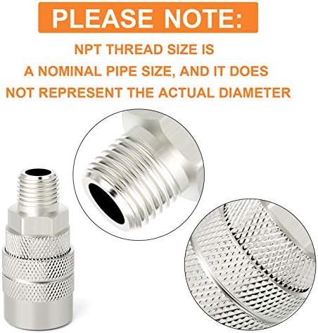 GASHER 12PCS 3/8-Inch Male Industrial Coupler,1/4 Basic Flow Quick Connect Air Coupler - Image 5