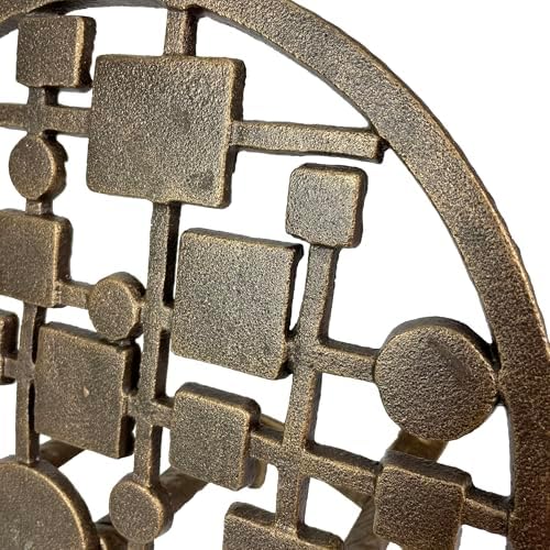 Zeckos Garden Hose Holder Circles and Squares 12 Inch Cast Iron Bronze - Image 6