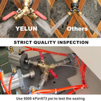 Garden Hose Splitter Full Flow Splitter No Restricted-Flow Connector Heavy Duty Brass Hose y Splitter, 2 way High Flow Hose Bib Adapter with Shut Off Valves (Long Handle) - Image 3