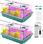 96 Cell Seed Starter Tray with Grow Light, Seed Starting Trays with Adjustable Humidity Dome, Seed Starter Kit Plant Starter Kit for Seeds Growing Starting, Indoor Gardening (No Self-watering) by Unknown