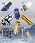 50PCS Push to Connect Fittings Kit, Quick Connect Air Hose Fittings - Image 5