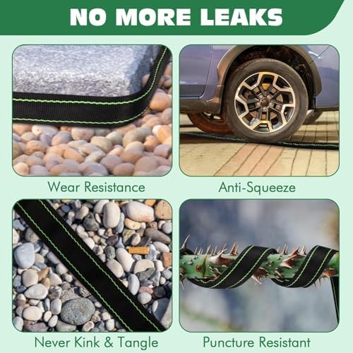 Garden Hose 75 ft Water Hose Flexible Heavy Duty Lightweight No Kink Long Outdoor Non-Expandable High Pressure Flat Hoses Pipe 75’ Strong 3/4’’ Brass Fitting for Outside Yard Lawn Car Wash - Image 4