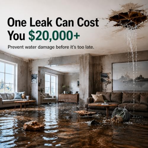 Smart Automatic Water Shutoff Valve & Leak Detector, 15 Sec Auto Shut-Off, Real-Time Leak Detection, No WiFi Required, Whole-Home Leak Protection System, 1640 ft LoRa Coverage, Fits 3/4" & 1" Pipes - Image 3