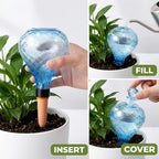 4 Pack 17 oz Large Plant Self Watering Globes to 2 Weeks Watering, Blue - Image 3