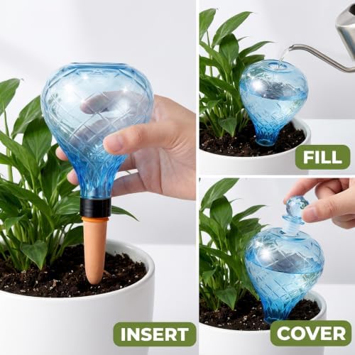 4 Pack 17 oz Large Plant Self Watering Globes to 2 Weeks Watering, Blue - Image 3