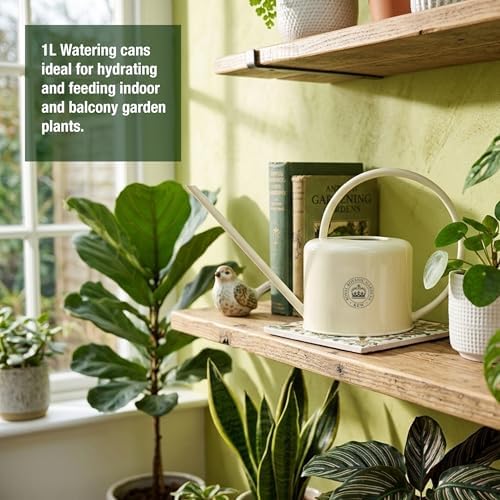 Spear & Jackson Kew Gardens Urban Oasis Collection 1LWCKEWC 1 Litre Compact Watering Can - 1L - Rich Cream - Image 3