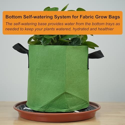 8 Pack 13 inch Self Watering Base for Fabric Grow Bag, Self-watering Plastic Elevated Plant Saucer Stand, Automatic Watering Tray for Non-woven Planter Flower Pot Growth Tent Greenhouse Indoor Outdoor - Image 5
