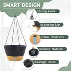 ZMTECH Large 12Inch Self Watering Hanging Planter, Water Window & Chain - Image 3