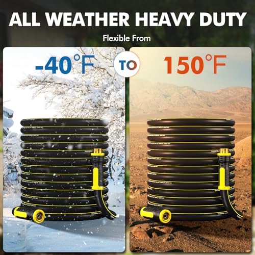 100 FT Heavy Duty Garden Hose, 5/8 in Rubber Water Hose - Image 5