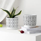 Plant Pots,5.5 Inch White Pots for Indoor Plant with Drainage Hole Set of 4 - Image 6