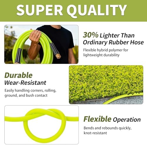 DAVCO Garden Water Hose 100FT x 5/8" ID with 7 Function Nozzle - Image 5