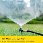 FANHAO 2 Pack Metal Lawn Sprinkler for Yard, Automatic Garden Water Sprinkler on Spike Base, Adjustable Irrigation System 360 Degree Large Area Coverage for Lawn Grass Patio Garden Irrigation - Image 2