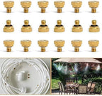 100Pcs Brass Mister Nozzles for Outside Patio Misting, Nozzle for Misters Outdoor Cooling System, Mist Replacement Head. Garden Hose Parts Accessories. 0.8mm (0.0315in) 10/24 Unc 40pc 0.6mm（0.0236in） - Image 3