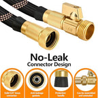 75FT Garden Hose w/10 Function Spray Nozzle, 2026 Ultra Lightweight Water Hoses, 3/4" Brass Connectors- Durable, Lightweight & Flexible Water Pipe for Outdoor & Gardening(Black Rose gold) - Image 4