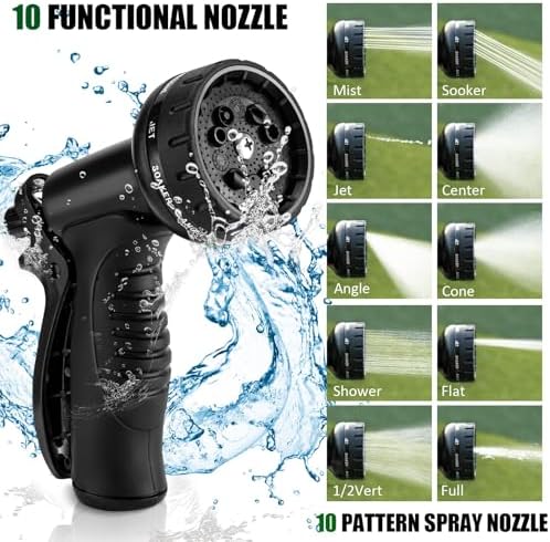 100ft Garden Hose, Heavy Duty Metal Water Hose 100 ft with 10 Function Nozzle, Flexible No-Kink, Pet-Proof & Puncture-Proof Stainless Steel Outdoor Hose for Yard - Image 3