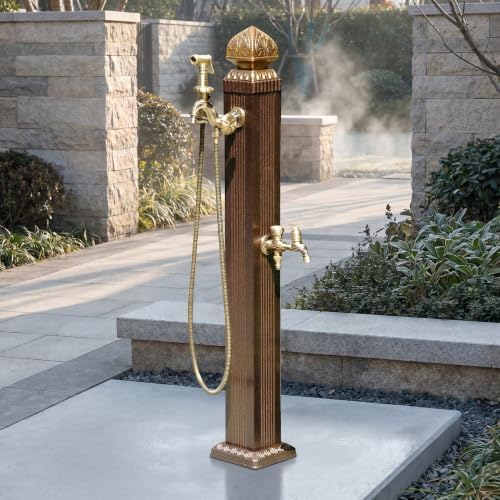 Outdoor Brass Garden Hose Holder - Freestanding Retro Faucet for Easy Car Washing and Watering, Stylish Vertical Water Column Design Height 85cm - Image 7