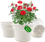 Pottiffe Plant-Pots-Planters-Indoor-Outdoor, 16 inch 4 Pack White by Pottiffe