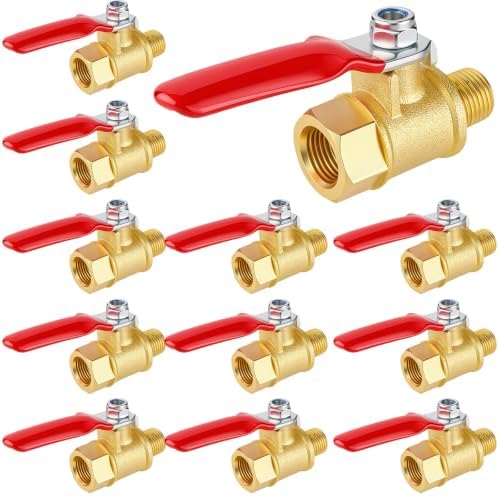 Lasnten 12 Pcs 1/8 Inch Heavy Duty Brass Npt Ball Valve Shut off Switch by Lasnten