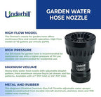 Underhill Garden Water Hose Nozzle Sprayer Jet Attachment, Heavy-Duty Metal and Rubber, Adjustable, Magnum UltraMax Premium Plus Series 3/4" High Flow Full Throttle, NG500-SFH-75 - Image 3