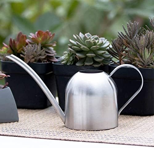 Watering Can Water Can Long Mouth Watering Can Green Plant Stainless Steel Gardening Tool Watering Can Watering Can Indoor Plants(Silver,900ML) - Image 3